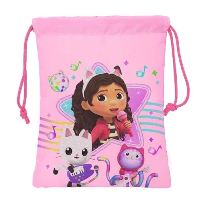 Abbildung von GABBY&#039;S DOLLHOUSE PARTY Lunch Bag, Tasche für Snacks, Qualität und maximale Widerstandsfähigkeit, Mahlzeiten, Freizeit, 20 x 25 cm, hellrosa, Estándar, Casual
