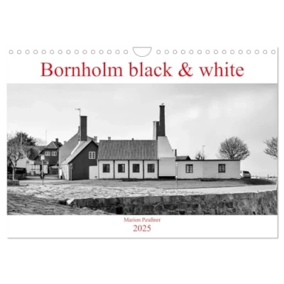 Abbildung von Bornholm black &amp; white (Wandkalender 2025 DIN A4 quer), CALVENDO Monatskalender