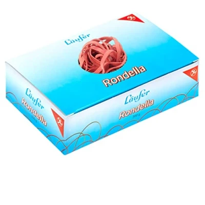 Abbildung von Läufer 51642 Rondella Gummibänder 150 x 4 mm, Durchmesser 100 mm breite Gummiringe, 500 g Schachtel, rot
