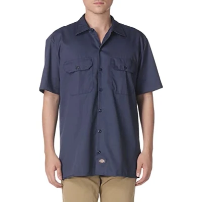 Abbildung von Dickies Herren Short Sleeve Work Button Down Shirt, Navy, 5X Large Groß