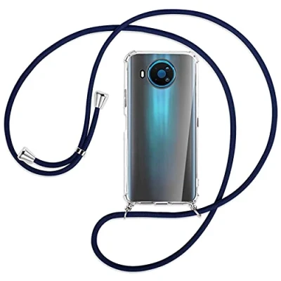 Abbildung von mtb more energy® Handykette kompatibel mit Nokia 8.3 5G (6.81&#039;&#039;) dunkelblau Smartphone Hülle zum Umhängen Anti Shock Full TPU Case