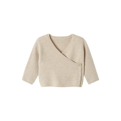 Abbildung von Vertbaudet Weiche Baby Wickeljacke Oeko Tex beige meliert 62