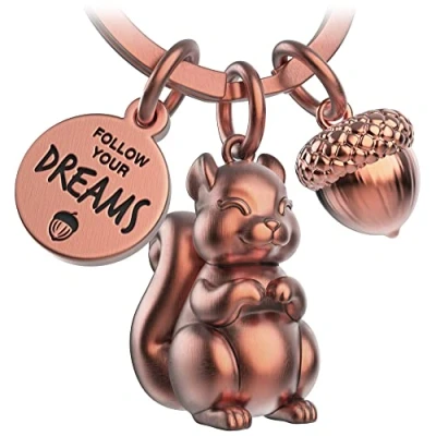 Abbildung von FABACH Schlüsselanhänger Eichhörnchen Skippy Follow Your Dreams Glücksbringer Mutmacher
