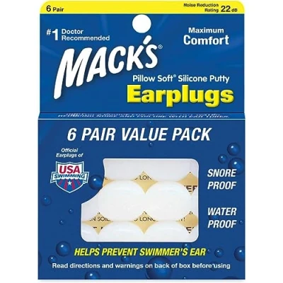 Abbildung von Macks Pillow Ohrstöpsel, weich, formbar, Silikon, 6 Paar x 3 (18 Paar)