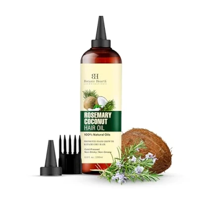 Abbildung von Botanic Hearth Rosemary, Coconut &amp; Avocado Hair Oil with Biotin (6.7 fl oz) Nourishing Growth Strengthening Formula Promotes Healthy, Shiny Suitable for All Types