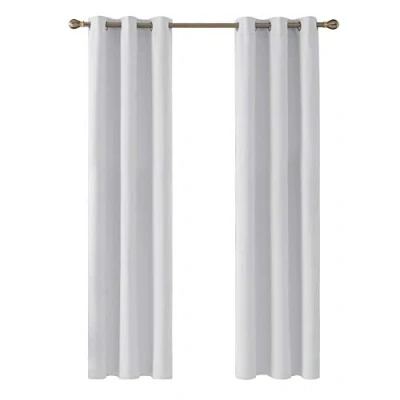 Abbildung von Deconovo Blickdichte Gardinen Verdunkelungsvorhänge mit Ösen Dicke Thermovorhang Kälteschut Hitzeschutz, 183x107 cm(HöhexBreite), Silber Grau, 2er Set