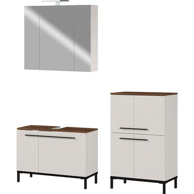 Abbildung von GERMANIA Badmöbel Set &quot;Yonkers&quot;, bestehend aus Waschbeckenunterschrank, Spiegelschrank, Hochschrank