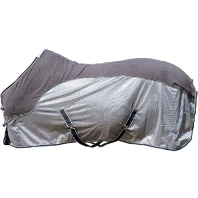 Abbildung von HKM Fliegendecke Comfort Fleece Grau/Natur/Blau