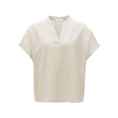 Abbildung von Opus Kurzarm Flandra Stripe Bluse, Damen, Größe: 42, Natural glaze