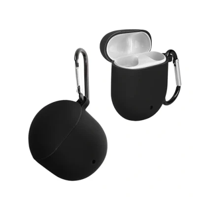 Abbildung von kwmobile Hülle kompatibel mit Google Pixel Buds 2 (2020) Kopfhörer Case TPU Silikon Cover Schutzhülle in Schwarz
