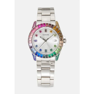 Abbildung von Guess Opaline Uhr silvercoloured, Damen, Größe: One Size, Silver coloured
