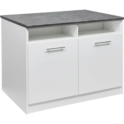 Abbildung von BASIC by Balculina Kücheninsel &quot;Eddi&quot;, Breite 124 cm, ohne E Geräte