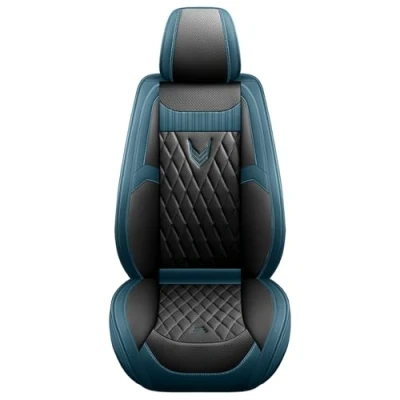 Abbildung von Eunncu Autositzbezüge komplettes Set Universal in Stylish Design Schonbezüge für Vordersitze und Rückbank Auto Sitzbezüge Airbag Kompatibel Premium Wasserdicht Sitzbezug, Schwarz Grün