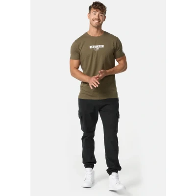 Abbildung von Indicode Herren GOTSVegas T Shirt mit Rundhals Ausschnitt aus Baumwolle Herrenshirt Sommershirt Männer Army M