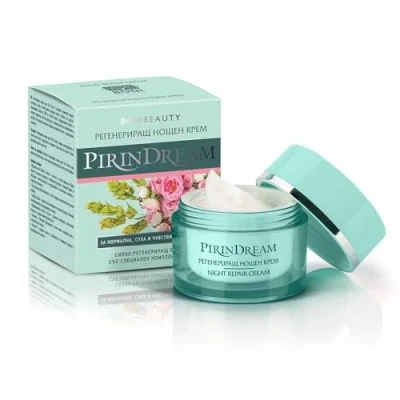 Abbildung von BODI BEAUTY Pirin Dream Regenerierende Nachtcreme Gesichtscreme mit Rosa Damascena, Mursala Tee, Rosenwasser, Kollagen und Elastin Hautpflege 50ml