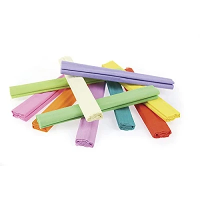 Abbildung von Gimboo Pastel Krepppapier 10 Rollen 25x200 cm Sortiert/Kreppband Bunt Bänder Crepe Paper/ideal für Kreativen Hobbies/ 1 Pack Rollen/Farbig sortiert