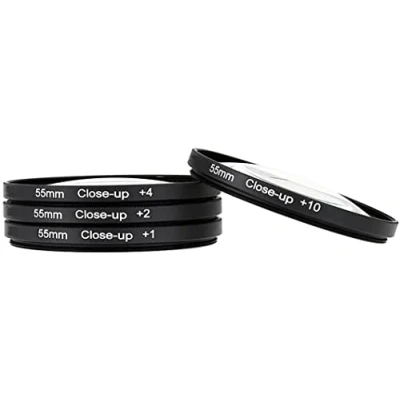 Abbildung von Yangers DSLR Kamera Nahaufnahme Makro Objektiv Filter Kit Set (+ 1, 2, 4, 10 Vergrößerung) mit Aufbewahrungstasche (55 mm)