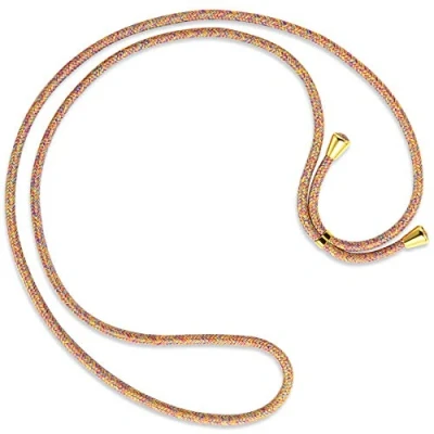 Abbildung von mtb more energy® Ersatz Band für Handykette Rainbow inklusive Endkappen (Gold) hochwertige Austausch Kordel Seil Kette