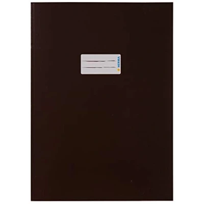 Abbildung von HERMA 19754 Heftumschlag A4 Karton Braun, Hefthülle mit Beschriftungsfeld aus stabilem &amp; extra starkem Papier, Heftschoner für Schulhefte, farbig