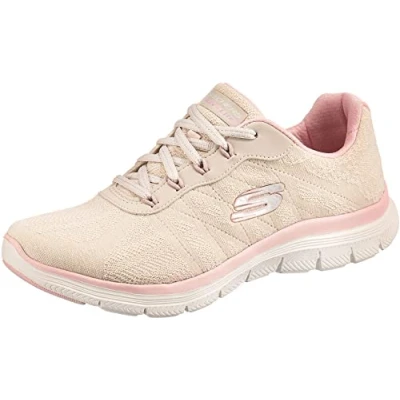 Abbildung von Skechers Damen Flex Appeal 4.0 Fresh Move Sneaker, Natural Mesh / Pink Trim, 40 EU