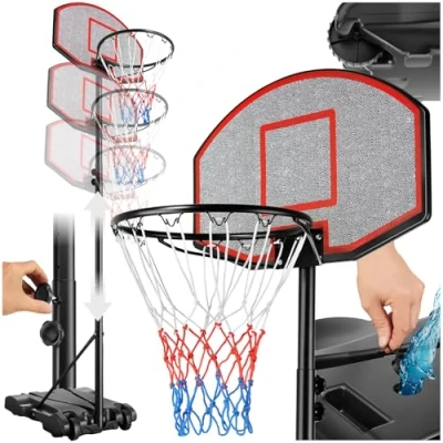 Abbildung von tectake Basketballkorb Harlem (Komplettset, Mobiler Basketballständer), Basketballständer