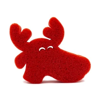 Abbildung von martini SPA Xmas Collection Schwamm Soft Rentier mit Kordel, Polyurethan, rot, 16 x 4 cm, 13 g, 1 Stück