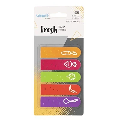 Abbildung von Smart by Leviatan Fresh Haftstreifen Pagemarker Index Haftmarker Film Textstreifen PET Folie 12x45mm 5x25 Stück Streifen Vege