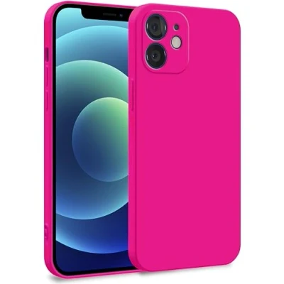 Abbildung von MyGadget Hülle für iPhone 12 Zweilagige Handyhülle mit Kameraschutz Cover Innenfutter &amp; Silikon außen Magenta Rot