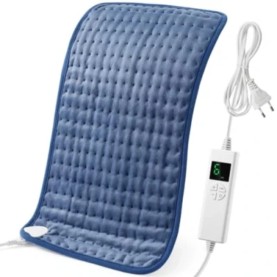 Abbildung von OneAmg Heizkissen mit Abschaltautomatik, 44x84 cm Wärmekissen Elektrische 4 Stunden Timer und 6 Heizstufen, Heating Pad Digitaler Fernbedienung, Waschmaschinenfest Rücken Blue