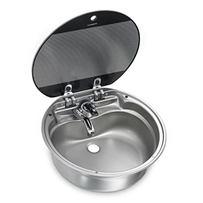 Abbildung von DOMETIC SNG 420 Runde Spüle mit Glasabdeckung, Ø mm, Waschbecken, Edelstahl