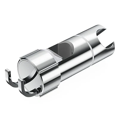 Abbildung von Alyvisun Verstellbarer Handbrause Halterung mit 2 Haken, Universal Duschkopfhalterung Ohne Bohren für 16 27 mm, Verchromt Brausehalter Duschstange, 360 Drehbar, Einfache Installation