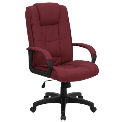 Abbildung von Flash Furniture Jessica Bürostuhl mit hoher Rückenlehne, Stoff, Burgunderrot