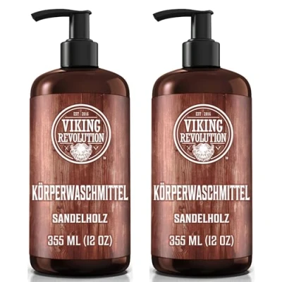 Abbildung von Viking Revolution Duschgel Männer 2 x 355 ml Herren Natürliche mit Vitamin E und Rosmarinöl Gesicht &amp; Körper Feuchtigkeitsspendend Sandelholz 2er Pack
