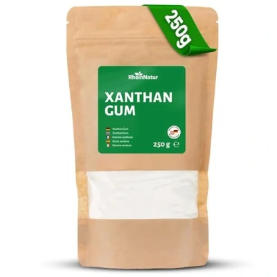Abbildung von RheinNatur Xanthan Gum Pulver 250 g Natürliches Bindemittel Stabilisator für Eis, Suppen, Soßen Xanthangummi Verdickungsmittel Geschmacksneutral &amp; Vegan