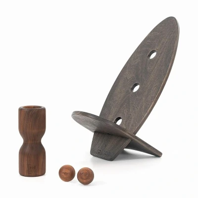 Abbildung von rollholz Balance Board Set klein Walnuss schwarzes Brett 1 St