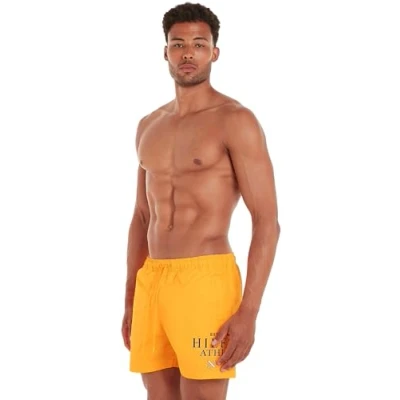 Abbildung von Tommy Hilfiger Herren Badeshorts Medium Drawstring Mittellang, Orange (Daylight 212 280), L