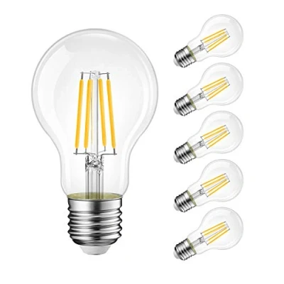 Abbildung von LVWIT 11W E27 Filament LED Glühfaden A60, ultrahell 1521 LM, 2700K Warmweiß, ersatz für 100W Glühlampe, nicht dimmbar, Rustikalampe in Kolbenform, Filamentstil klar (6er Pack)