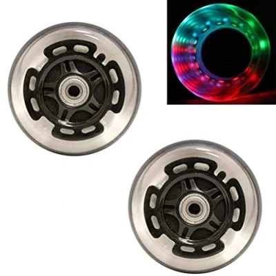 Abbildung von 2 Stück 80mm LED Scooter Wheels Ersatzräder mit ABEC 9 Lagern, Ersatz für Kick/Razor Scooter,B