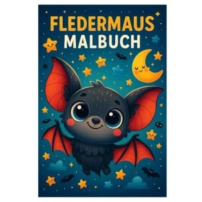 Abbildung von Fledermaus Malbuch: 50 faszinierende Illustrationen geheimnisvoller Nachtwesen: Für Kinder und Erwachsene zum Ausmalen Entspannen