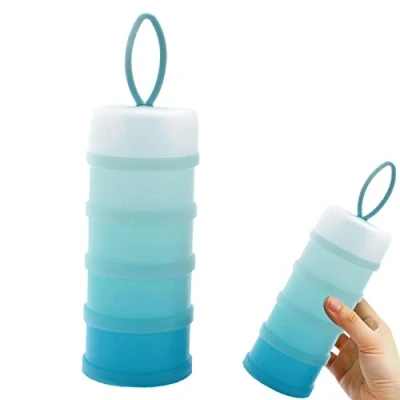 Abbildung von 2 Spender für Babynahrung 4 Schichten Milchpulver Behälter Baby Fütterung Reise Lagerung Container Tragbare stapelbare Nahrungsmittelbehälter Snacks