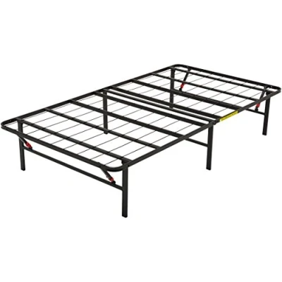Abbildung von Amazon Basics Klappbares Plattform Bettgestell, kein Werkzeug für Montage erforderlich, Unterbettaufbewahrung, 90 x 200 35.5 cm, Schwarz