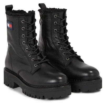 Abbildung von Tommy Jeans Urban Tumbled Plateaustiefelette, Damen, Größe: 37, Black Schuhe
