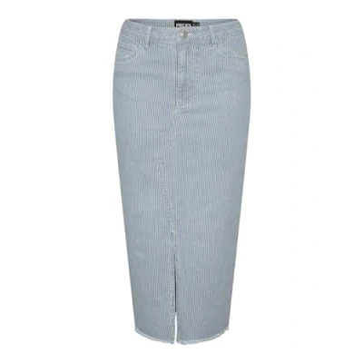 Abbildung von Pieces Pcbillo MIDI Skirt Bleistiftrock, Damen, Größe: Small, Light blue denim/dancer