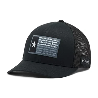 Abbildung von Columbia PFG Flag Mesh Ball Cap High Crown Black/Black/Texas Fish, Large/X Large