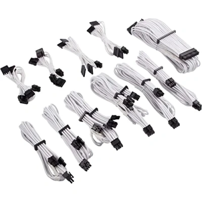 Abbildung von Corsair Premium Sleeved Netzteil Pro Kabel Set Typ4 (Generation 4 Serie) Weiß