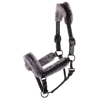 Abbildung von Harry&#039;s Horse Halfter Leder Anatomic Furry Matt Schwarz Vollblut Agradi.deVerkauft von Agradi