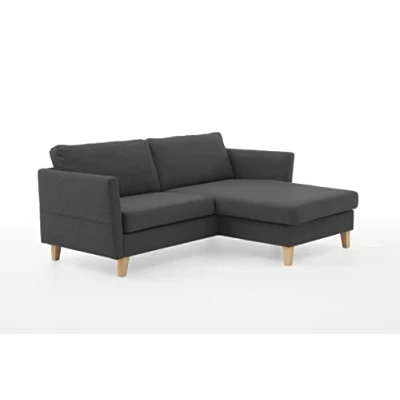 Abbildung von ATLANTIC home collection Ecksofa &quot;Mailo L Form&quot;, mit Seitentaschen, Recamiere beidseitig montierbar, Massivholzfüße