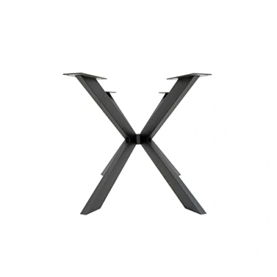 Abbildung von 1x Tischgestell KREUZ Natural Goods Berlin Design Schwerlast Kreuzgestell massive Stahl Tischkufen Metall Tischbeine Schreibtisch Esstisch Konferenztisch DIY (H43 x B58 L98 cm (Couchtisch), Schwarz)