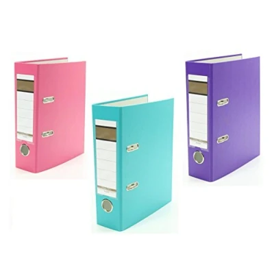 Abbildung von Livepac Office Aktenordner 3x Ordner / DIN A5 75mm Farbe: je 1x pink, türkis und lila