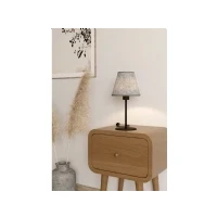 Abbildung von Eglo 43986 Tischleuchte ALSAGER Stahl schwarz, Filz grau E27 1X40W H:39.5cm Ø20cm mit Kabelschalter